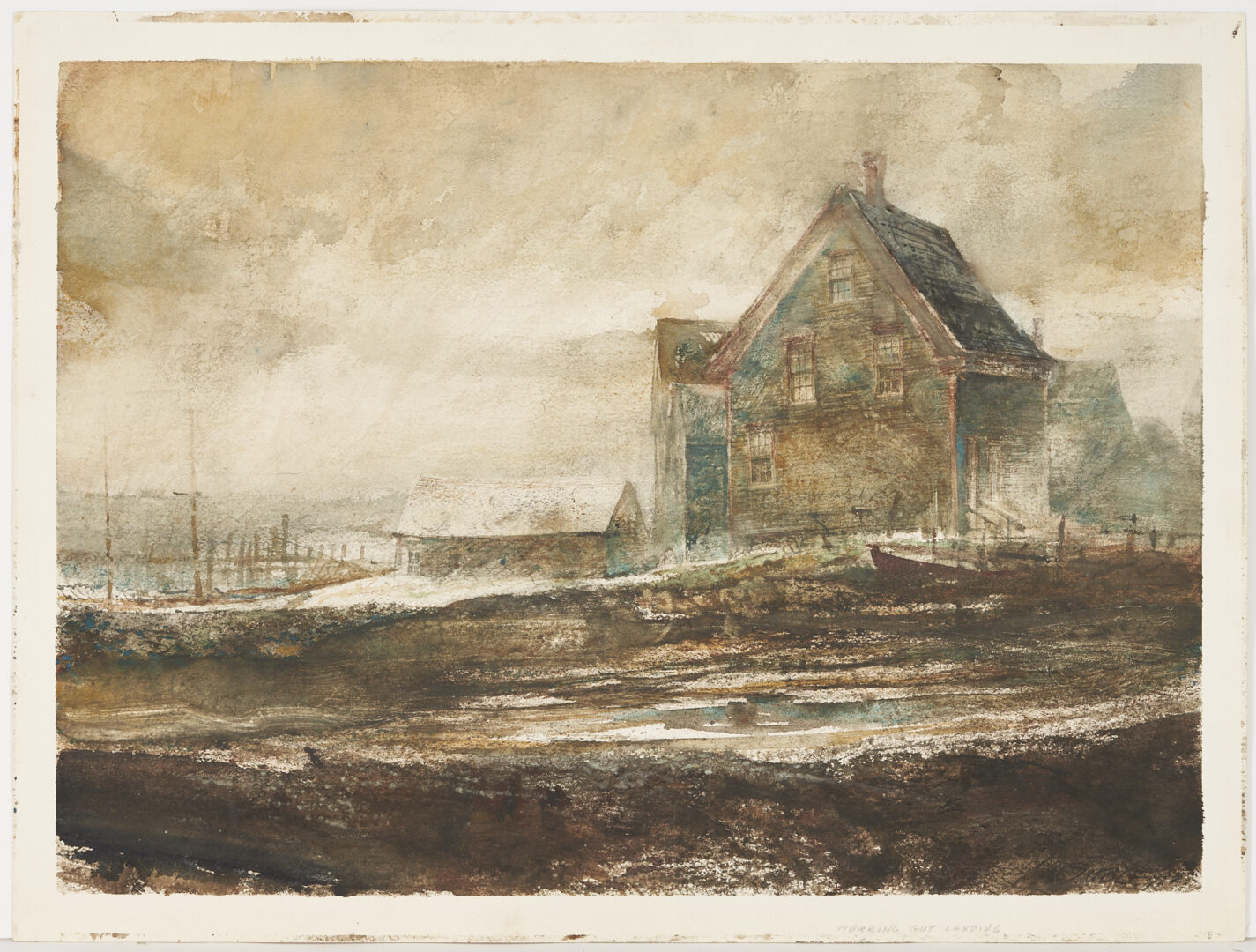 Lot 686: Carl Sublett New England Watercolor, Herring Gut Landing, Port Clyde, ME