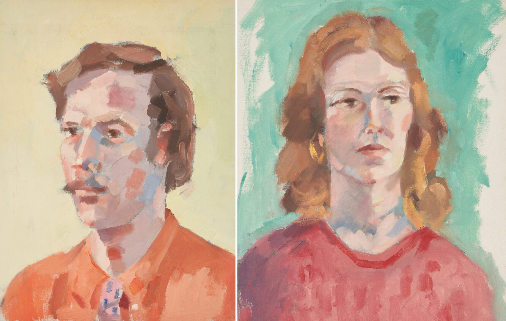 Lot 688: George Cress, 2 O/C Portraits of Man & Woman