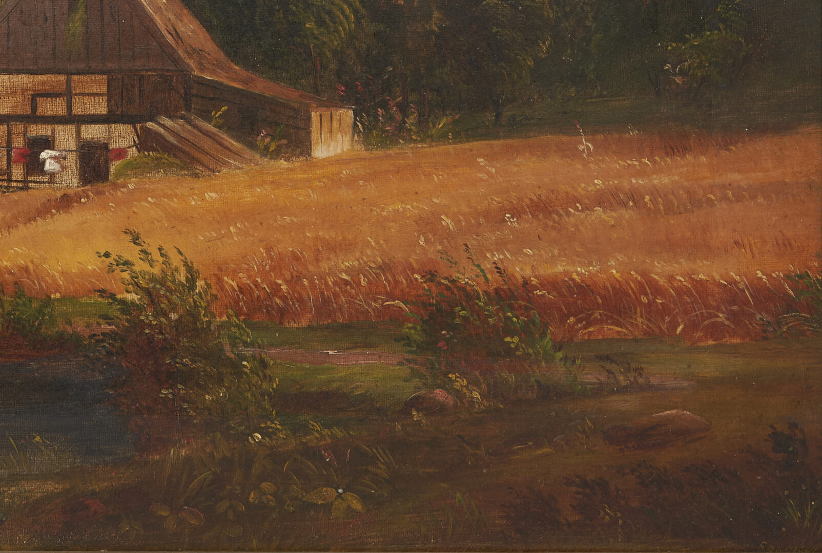 Lot 700: Attr. Job Spencer O/C Landscape Painting, Shenandoah Valley, Circa 1865