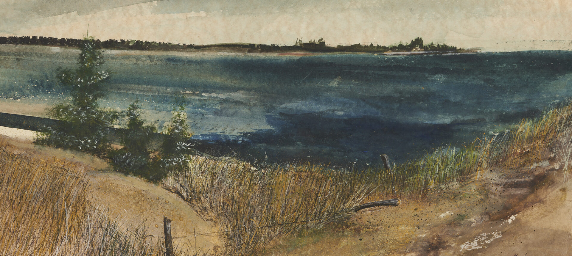 Lot 701: Watercolor Coastal Landscape Painting, Signed Carl '65