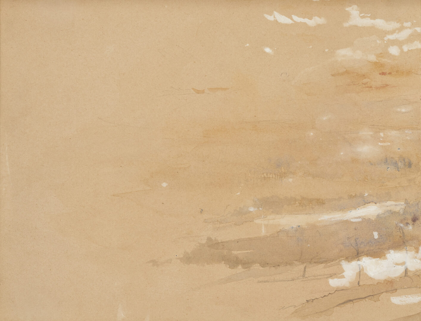 Lot 704: Stanford White W/C Landscape Painting, "Valley of the Seine"
