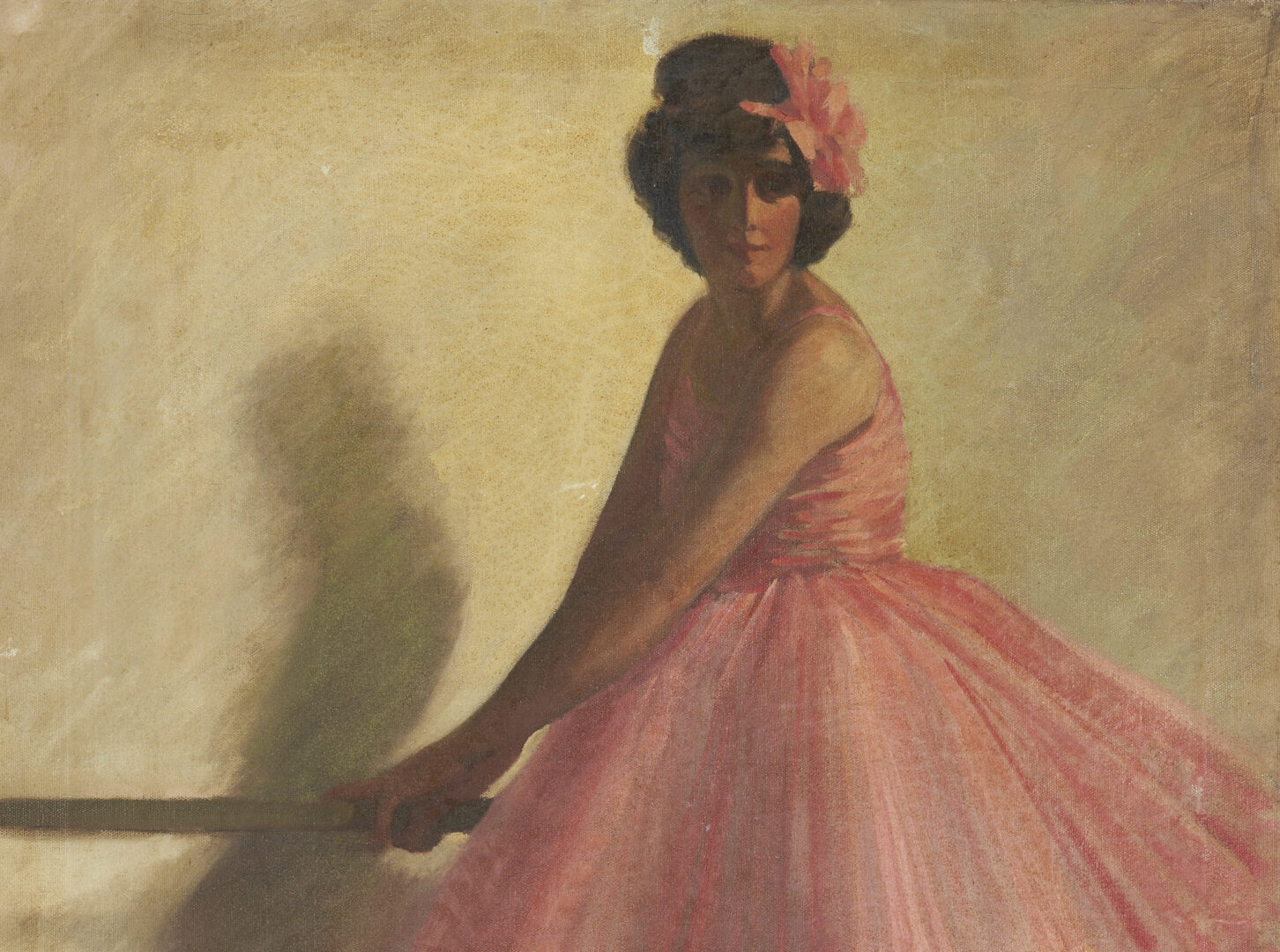 Lot 708: George Dinckel Oil on Canvas Portrait of a Dancer