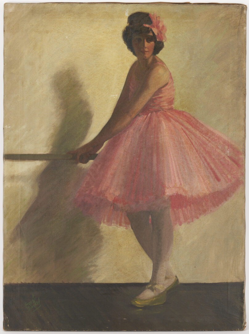 Lot 708: George Dinckel Oil on Canvas Portrait of a Dancer