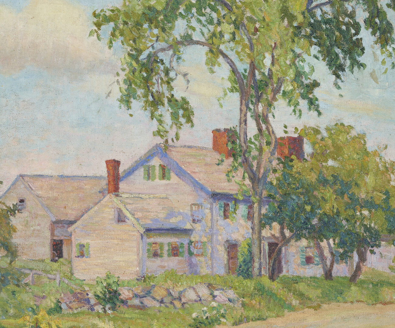 Lot 711: Elizabeth Jewell O/C, New England Farmhouse