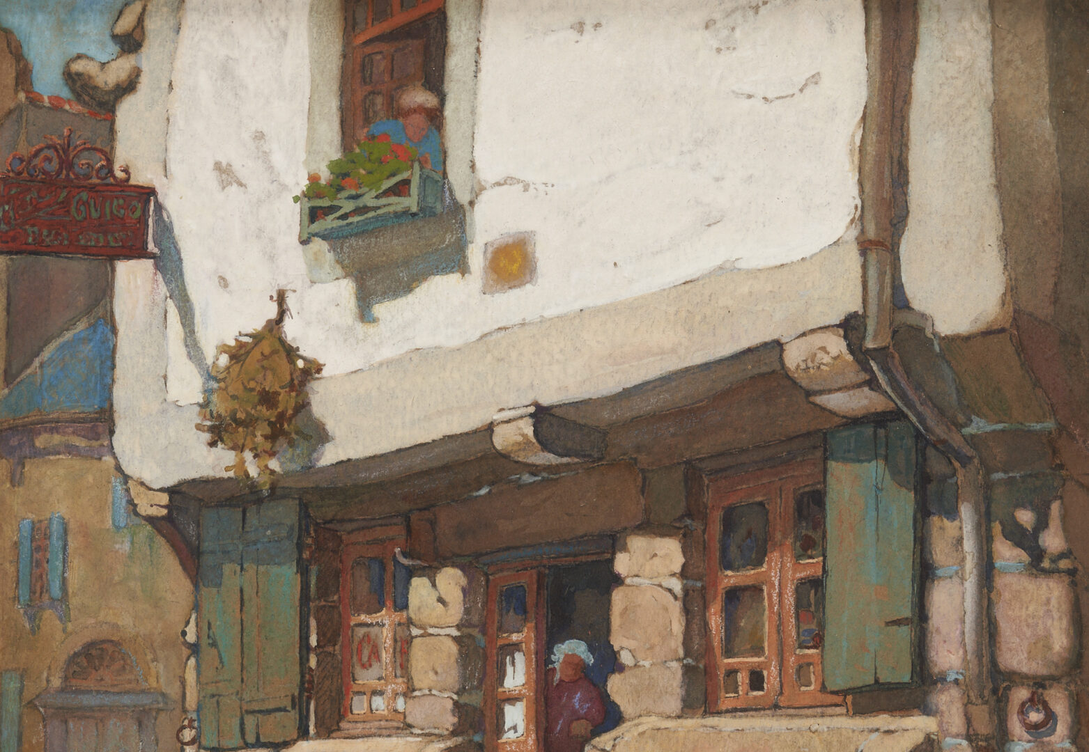 Lot 717: Hiram Campbell Merrill Watercolor, Breton Village