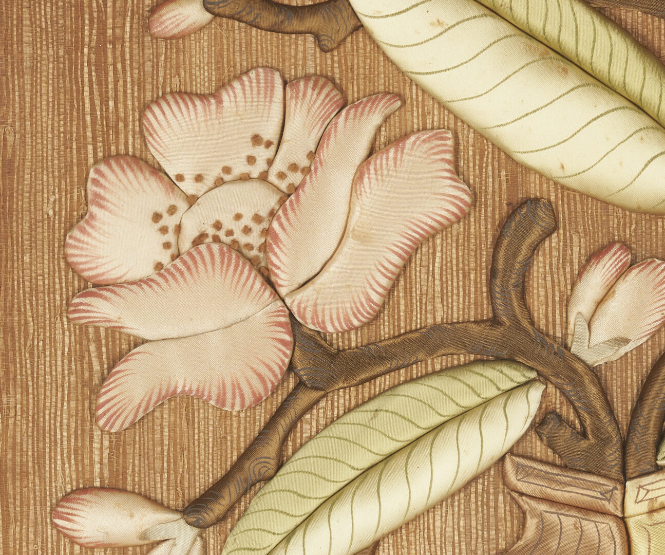 Lot 725: Pair William E. Fager Chinese Duiling Style Painted Silk Floral Panels
