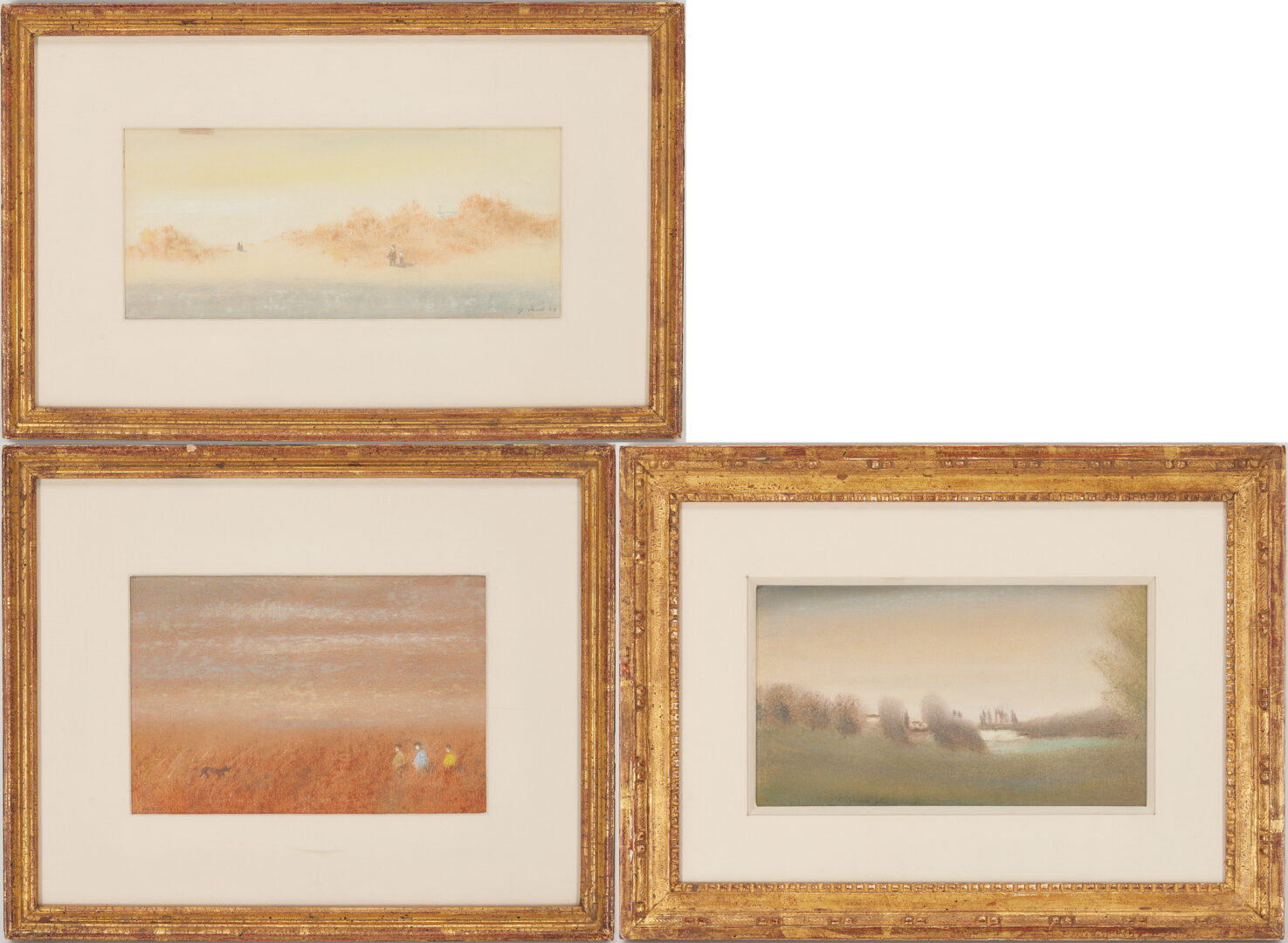 Lot 726: Three Jerome Hard Pastel Landscapes
