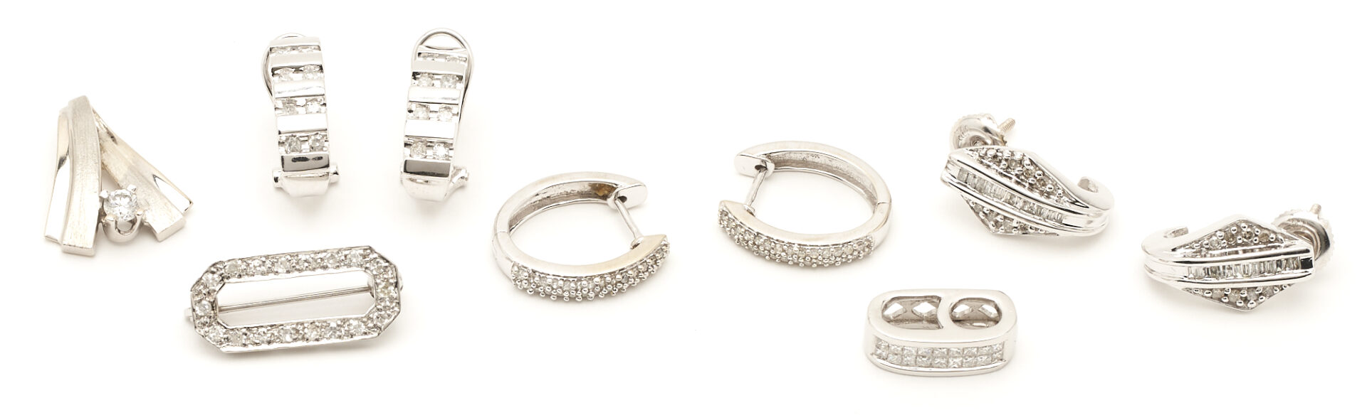 Lot 72: 6 Ladies' Gold Jewelry Items, incl. Earrings,Pendants & Brooch