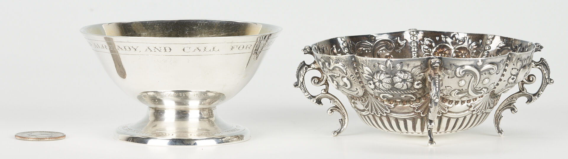 Lot 730: Two English Sterling Bowls, incl. William Shakespeare Related