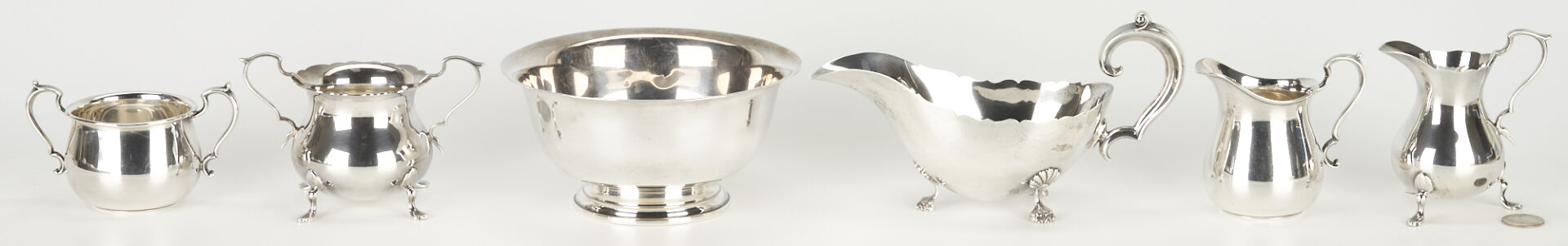 Lot 733: 6 Sterling Silver Hollowware Serving Items