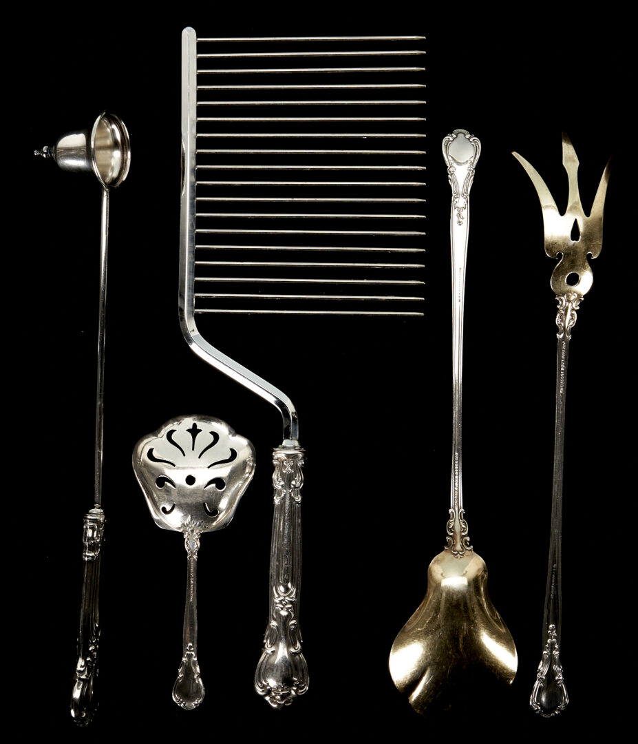 Lot 734: 54 Gorham Chantilly Sterling Silver Flatware Pieces, incl. Misc. Serving Pieces