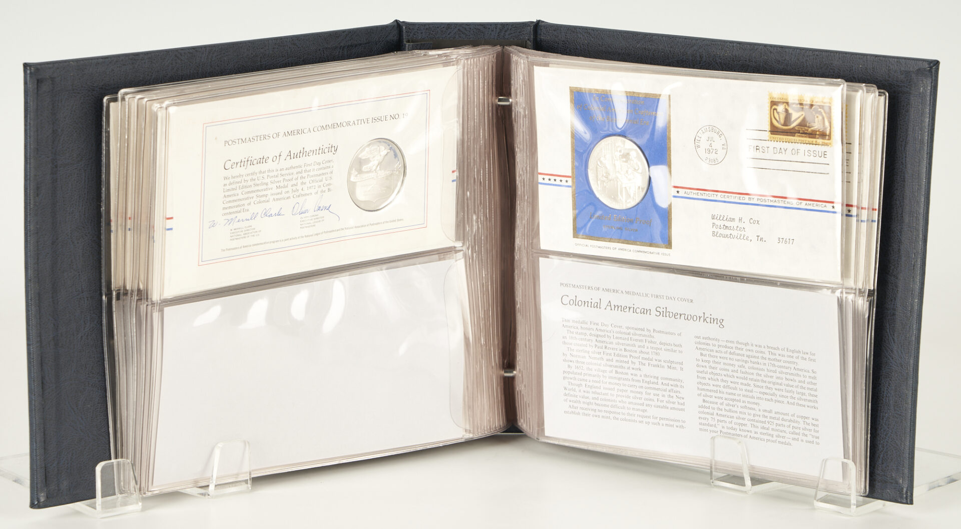 Lot 740: 29 Postmaster Commemorative Coins & 6 Franklin Mint Sterling Silver Coins