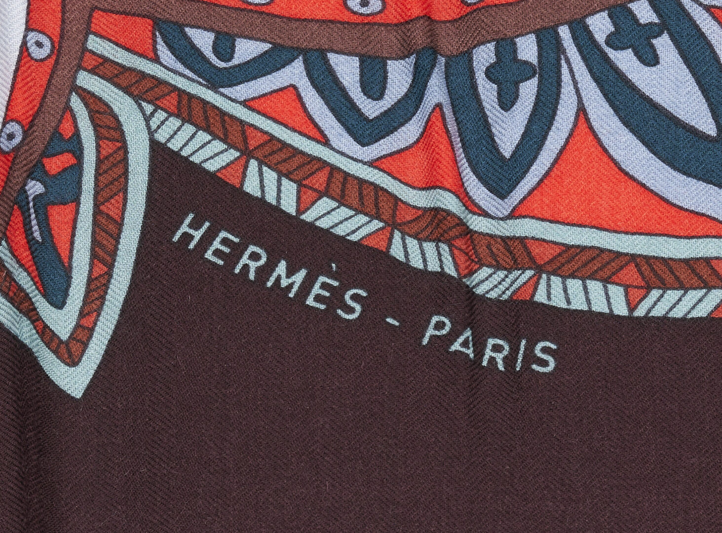 Lot 777: Hermes Cashmere & Silk Shawl, Le Jardin de la Maharani Recadre 140