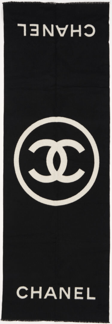 Lot 782: Pair of Chanel CC Logo Reversible Cashmere Shawls