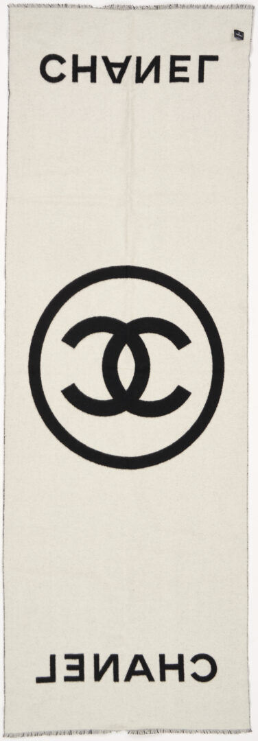Lot 782: Pair of Chanel CC Logo Reversible Cashmere Shawls
