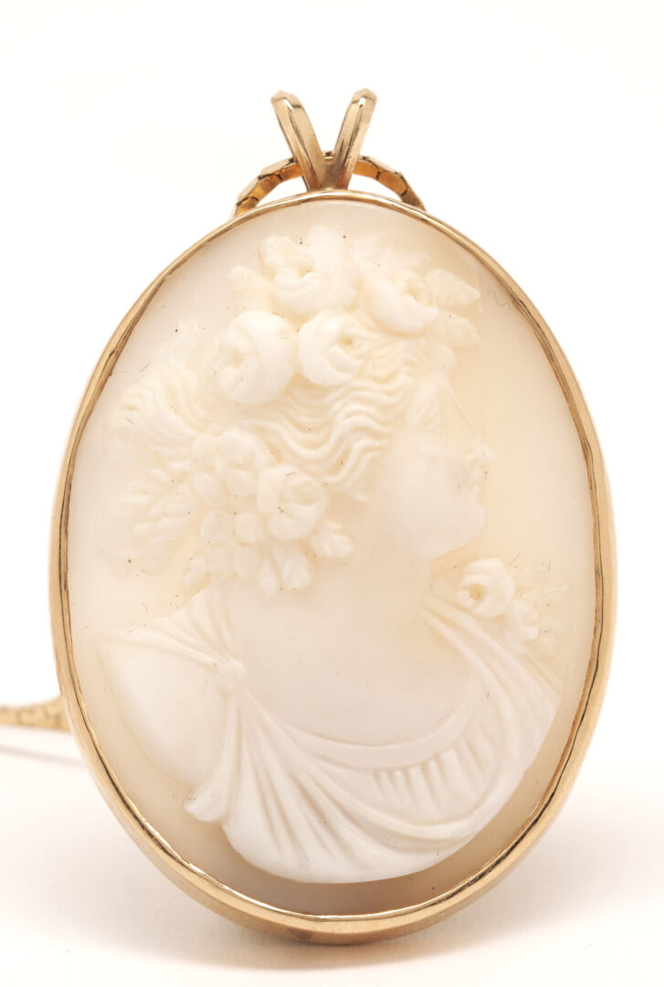 Lot 78: 14K Gold & Cameo Necklace