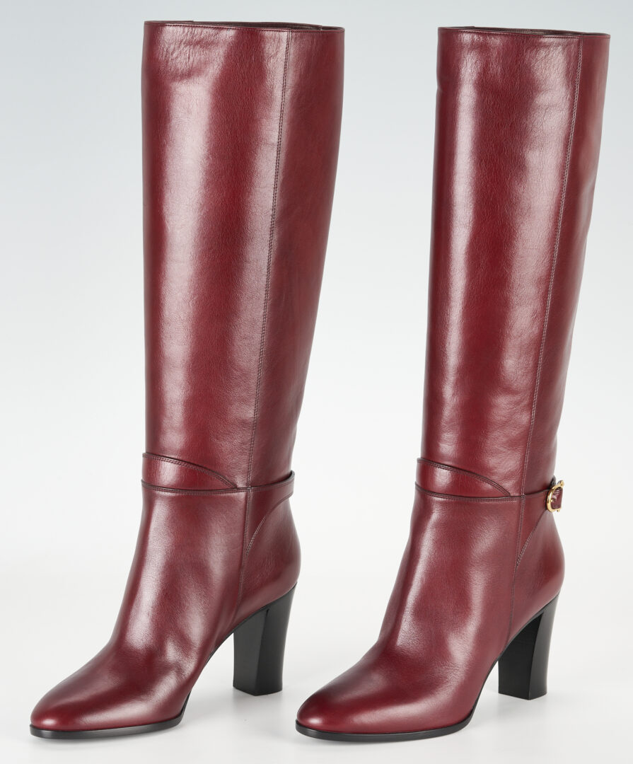 Lot 796: 3 Pairs Celine Leather Boots, incl. Over the Knee