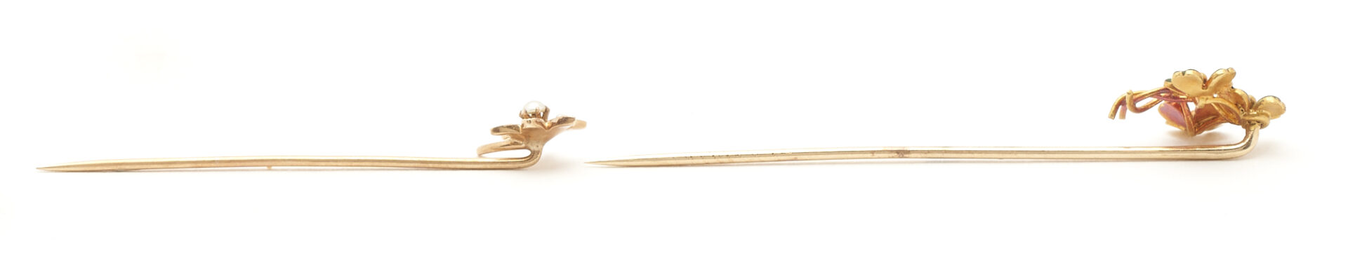 Lot 79: 5 Ladies' Gold Brooch & Stick Pin Items