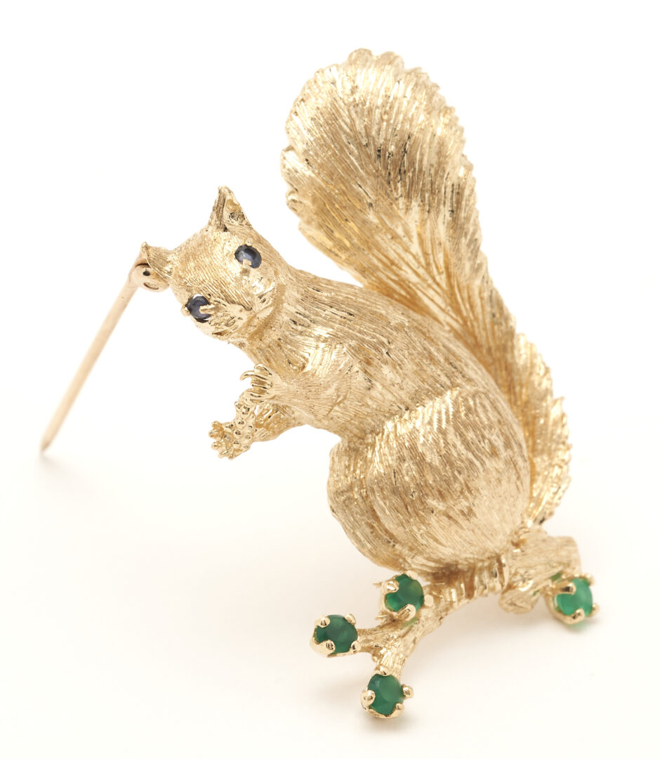 Lot 80: 14K Squirrel Brooch & Gold Nugget Pendant