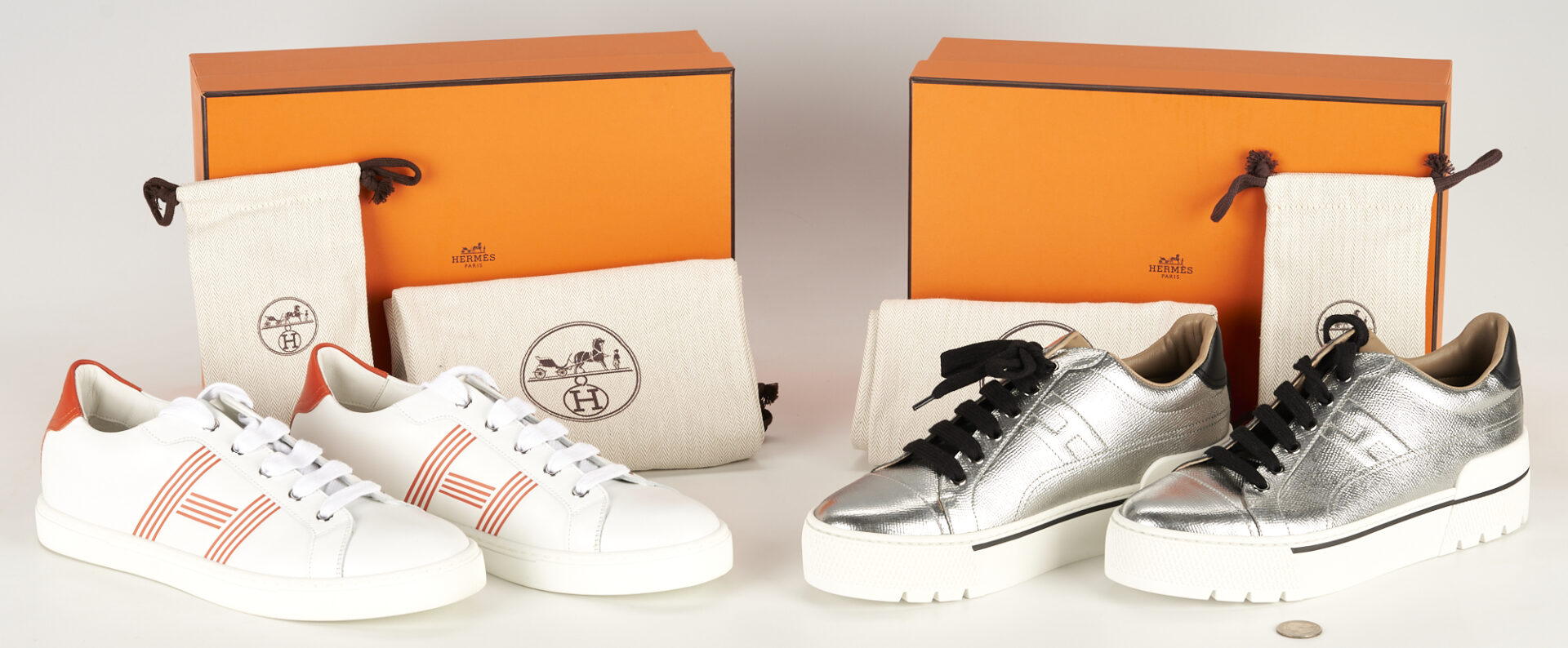 Lot 90: 2 Pairs Hermes Sneakers, incl. Voltage
