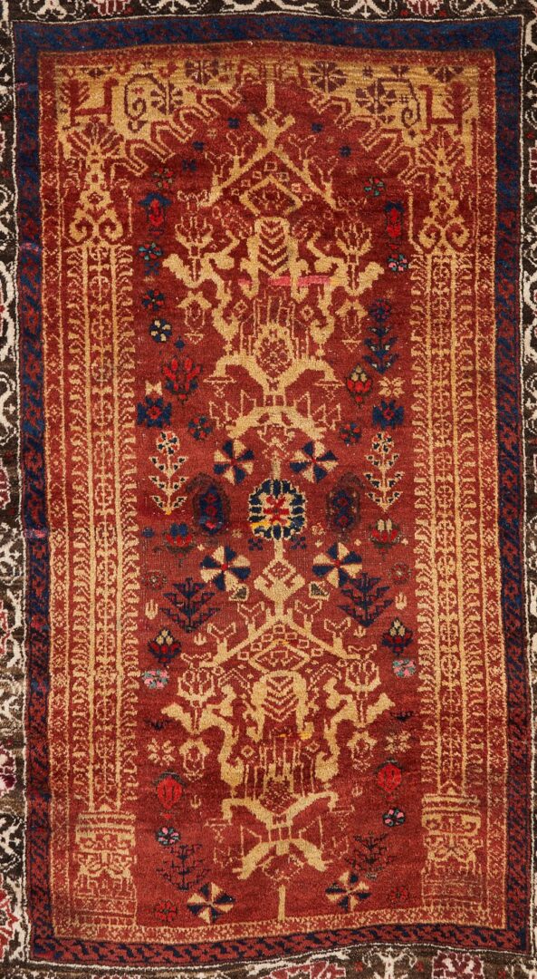 Lot 1003: Antique Baluch Tribal Prayer Rug, Archaic Eagle Border