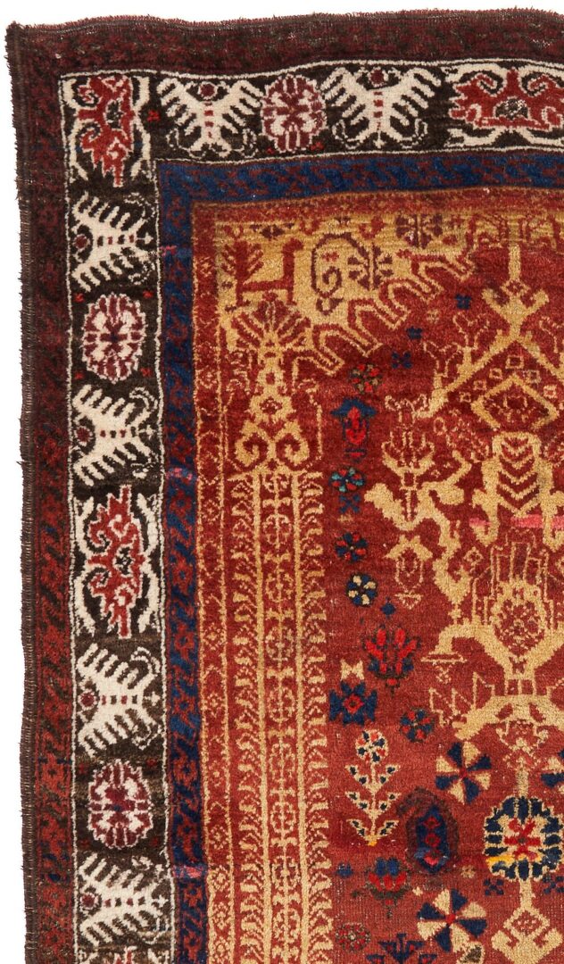 Lot 1003: Antique Baluch Tribal Prayer Rug, Archaic Eagle Border