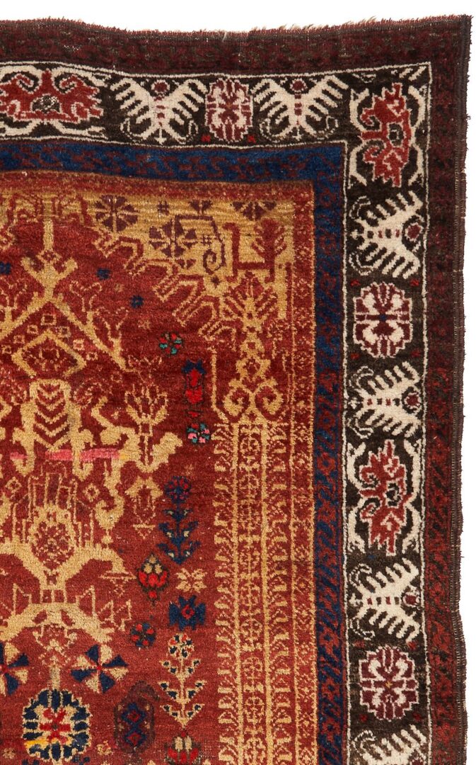 Lot 1003: Antique Baluch Tribal Prayer Rug, Archaic Eagle Border