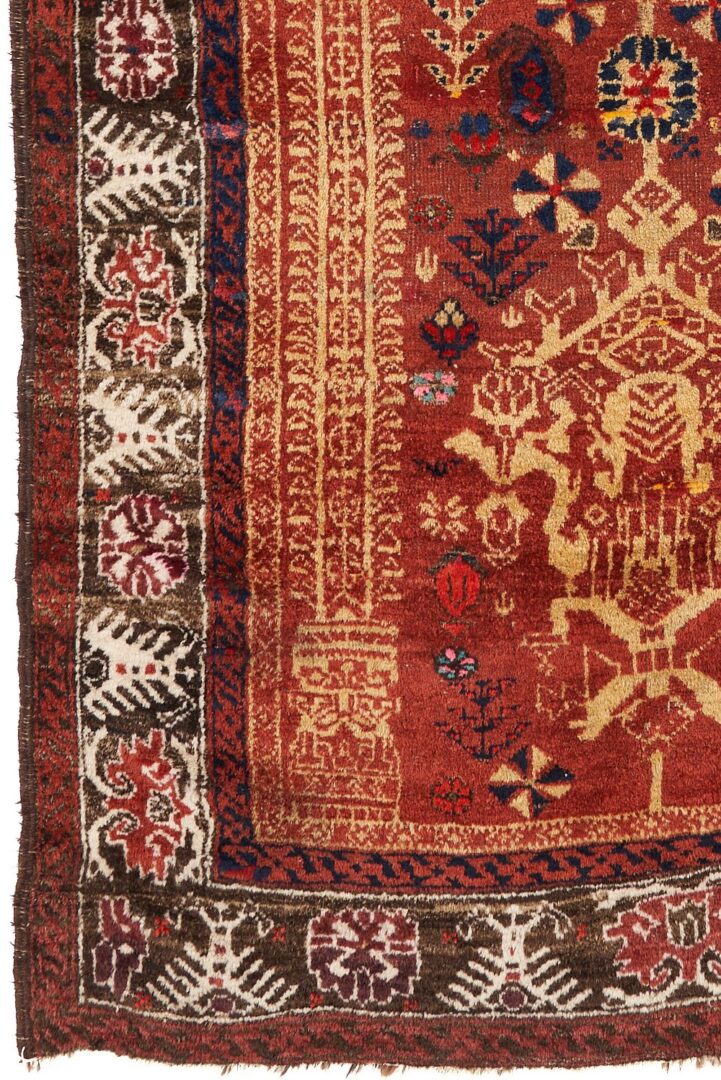 Lot 1003: Antique Baluch Tribal Prayer Rug, Archaic Eagle Border