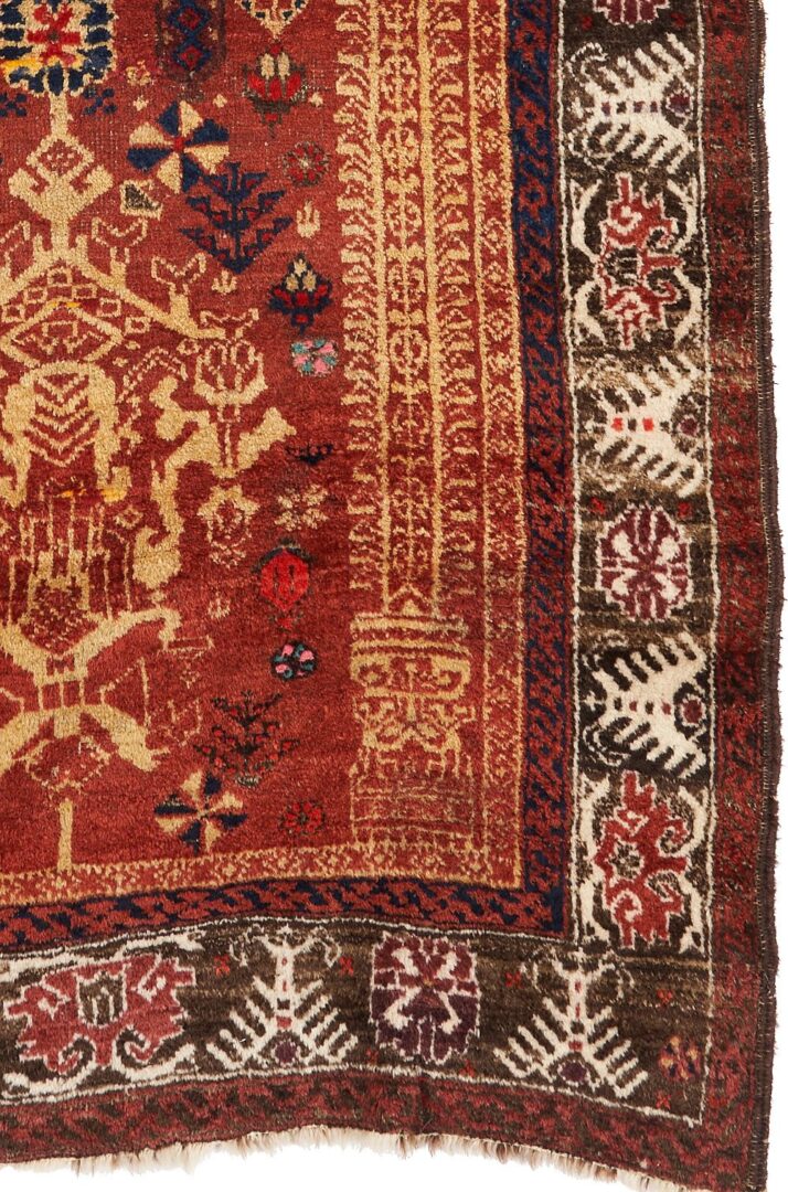 Lot 1003: Antique Baluch Tribal Prayer Rug, Archaic Eagle Border