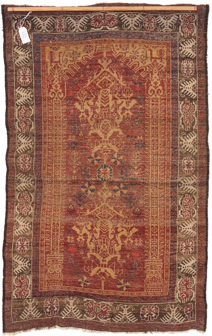 Lot 1003: Antique Baluch Tribal Prayer Rug, Archaic Eagle Border