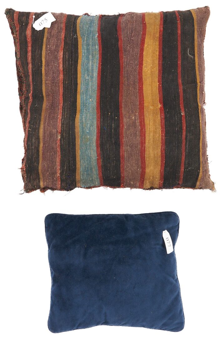 Lot 1004: 2 Late 19th Cent. Rug Pillows, Kurdish Pillow & Baluch Pillow