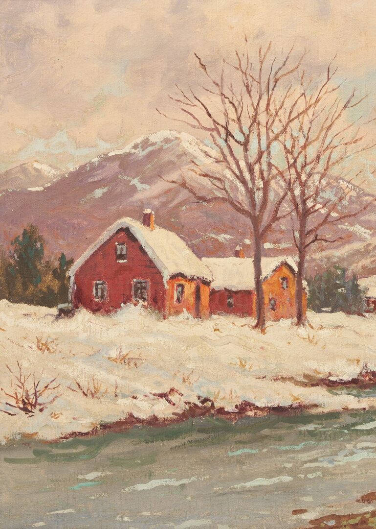 Lot 1010: Harry Howe O/C Snowscape Painting