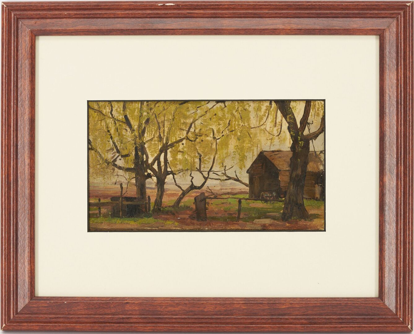 Lot 1011: Oil Landscape with Barn, possibly Southern