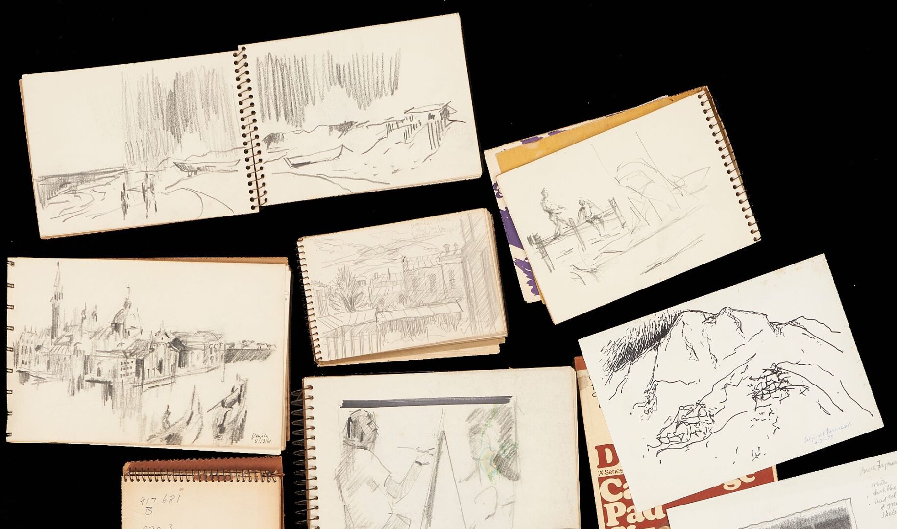 Lot 1017: 8 George Cress Sketchbooks & 8 Works on Paper