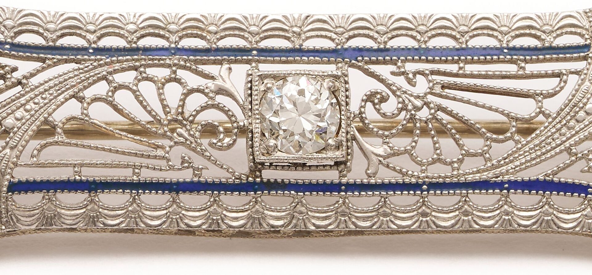 Lot 1045: Platinum, Gold, & Diamond Art Deco Brooch