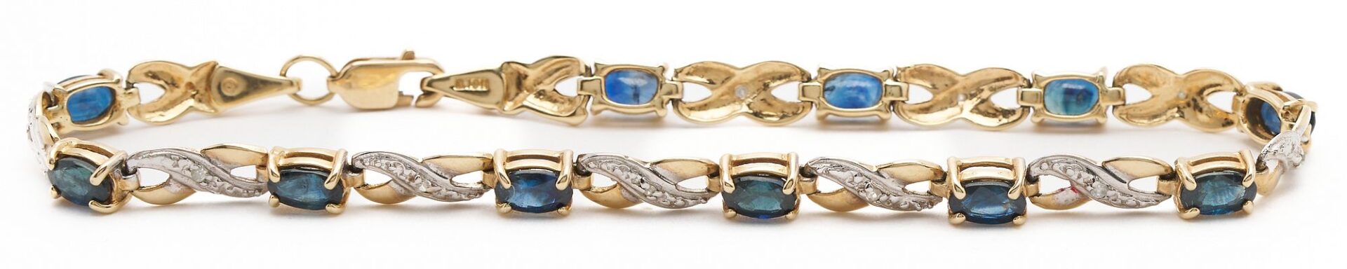 Lot 1050: Two (2) 10K Gold & Gemstone Bracelets