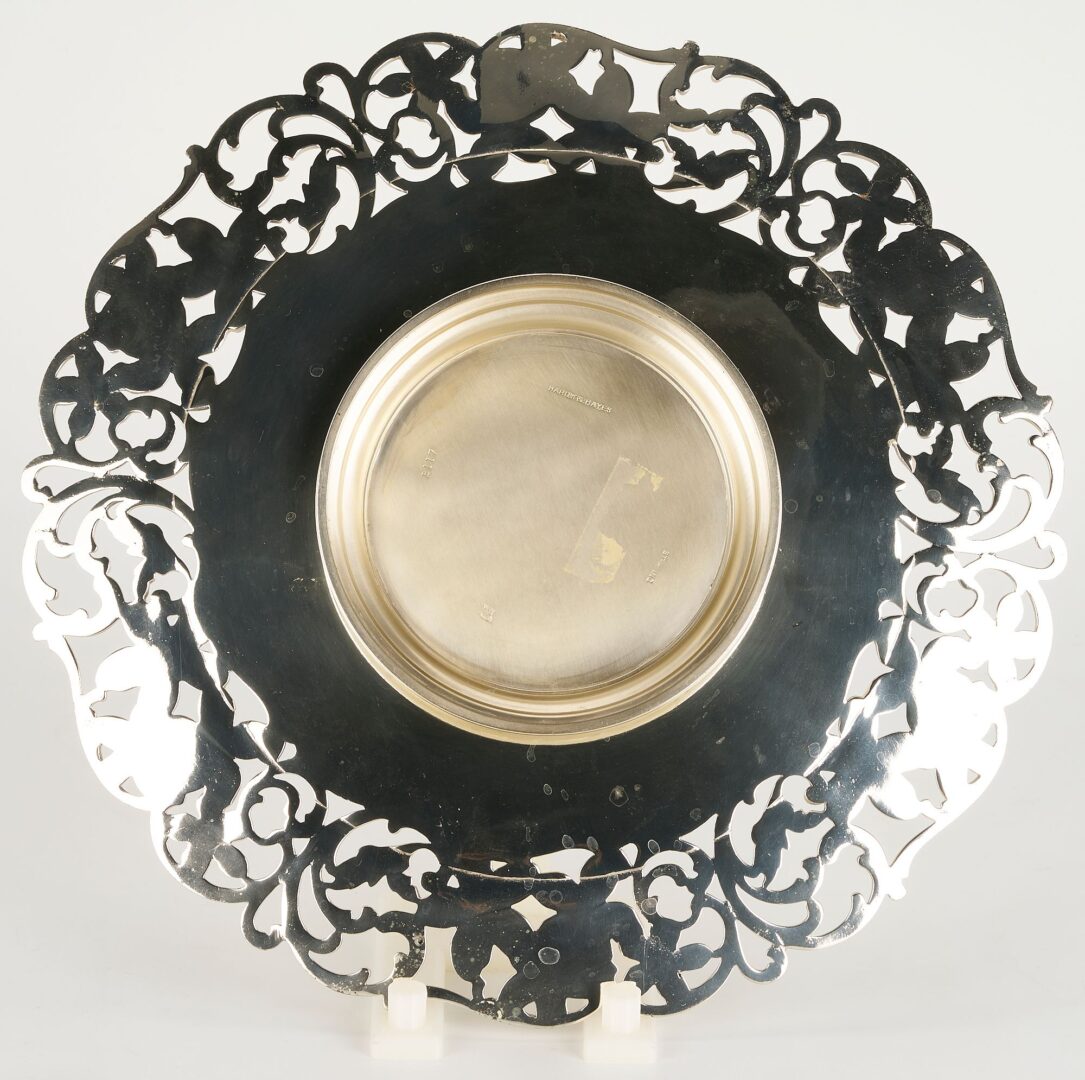 Lot 1055: 3 pcs. Sterling Hollowware, incl.  Floral Footed Plate