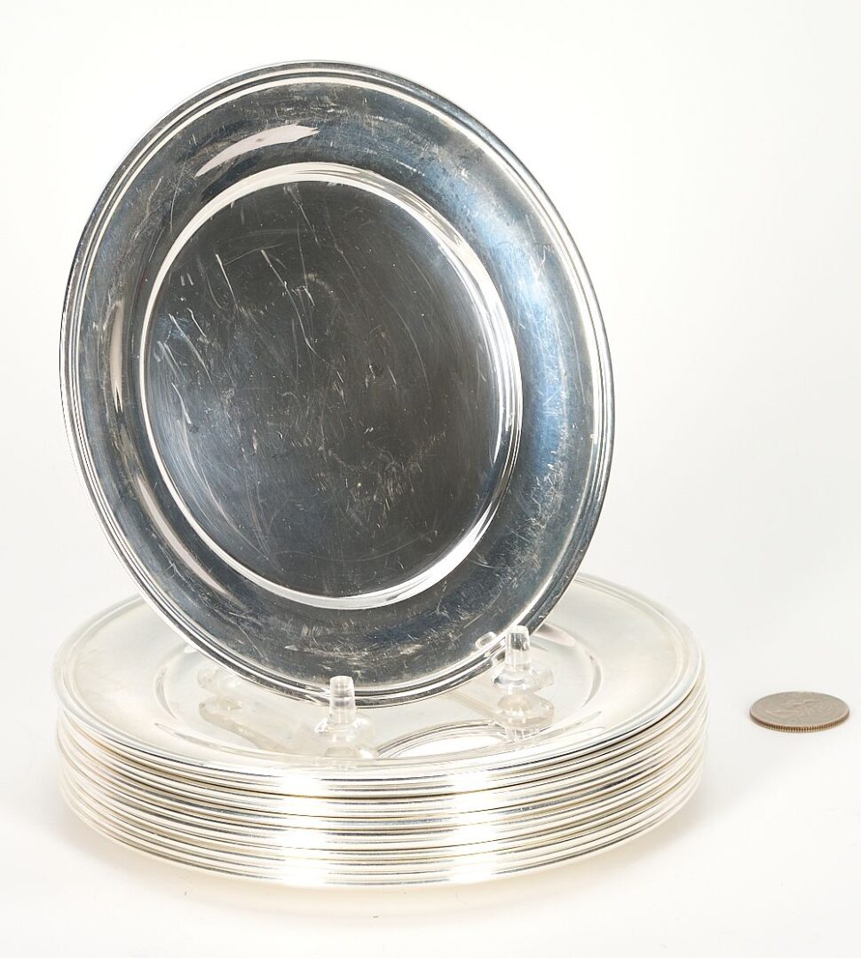 Lot 1063: 12 S. Kirk & Son Sterling Bread Plates