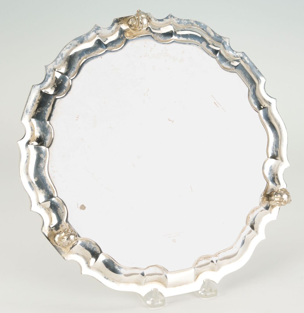 Lot 1065: Shreve Crump and Low 12' sterling silver footed tray or salver