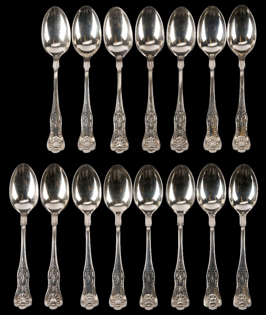 Lot 1066: Gorham Sterling Salad Servers plus 15 Teaspoons, retailed Charleston