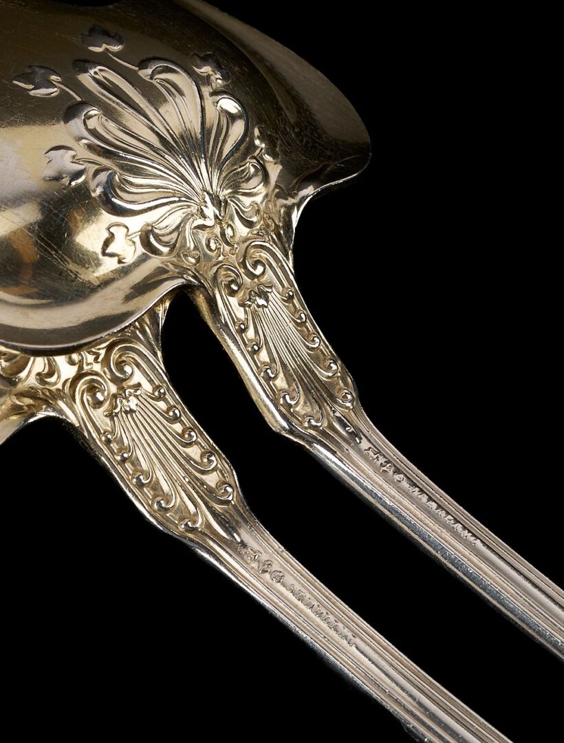 Lot 1066: Gorham Sterling Salad Servers plus 15 Teaspoons, retailed Charleston