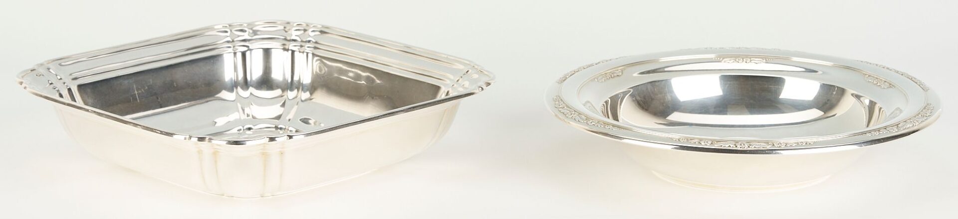 Lot 1068: 2 Sterling Serving Bowls: Wallace Chippendale & International Courtship