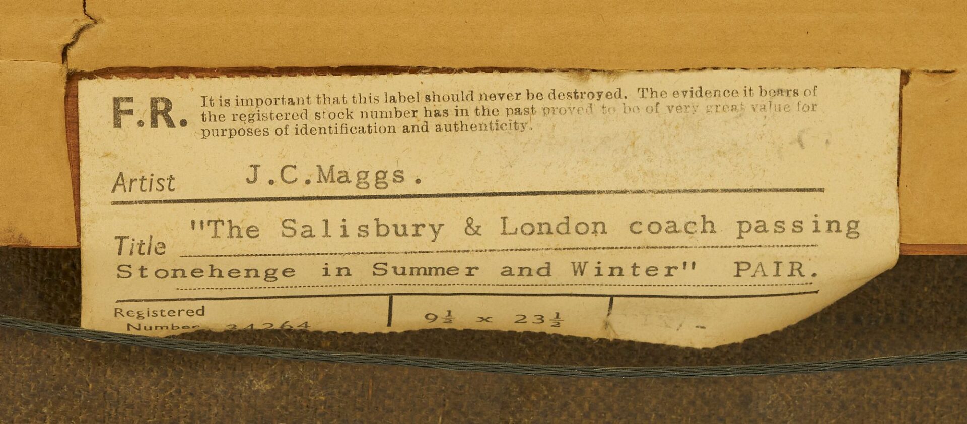 Lot 107: John Maggs O/C, The Salisbury & London Coach Passing Stonehenge in Summer, 1895