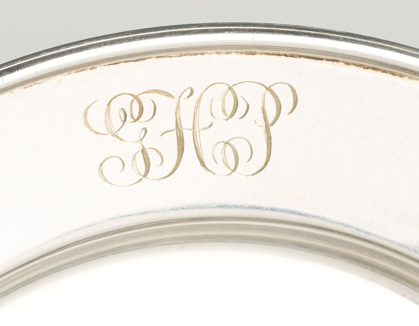 Lot 1081: 4 Sterling Bread Plates, 1924 inscription