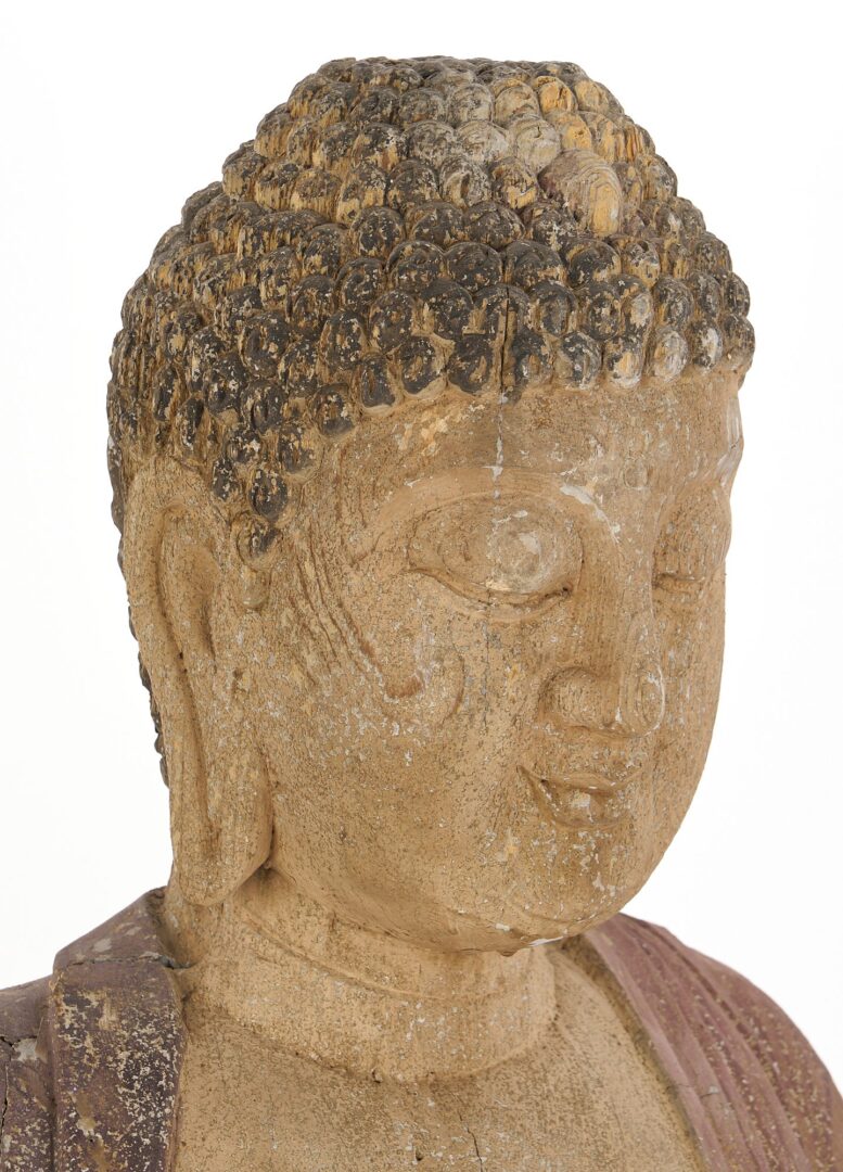 Lot 10: Large Chinese Qing Carved Buddha Statue