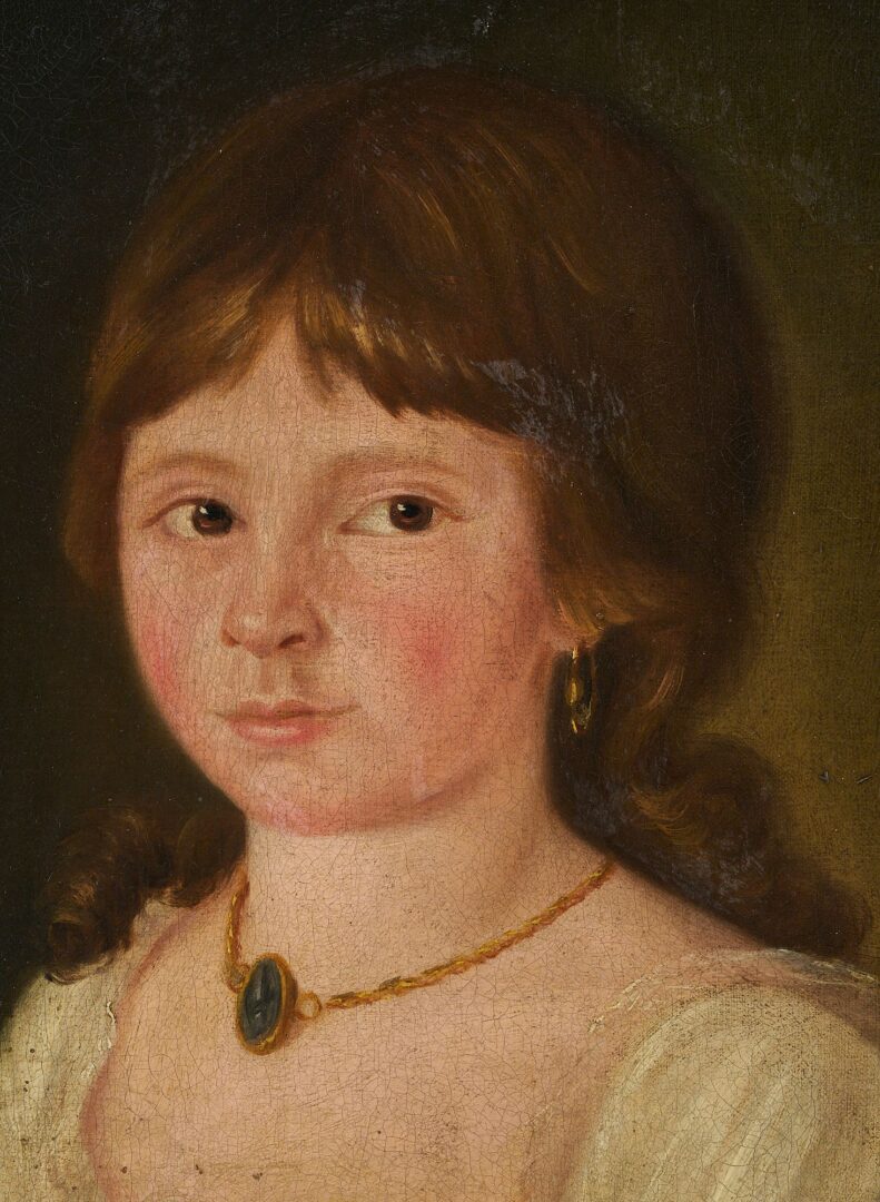 Lot 129: American School 19th Century Portrait of a Young Girl