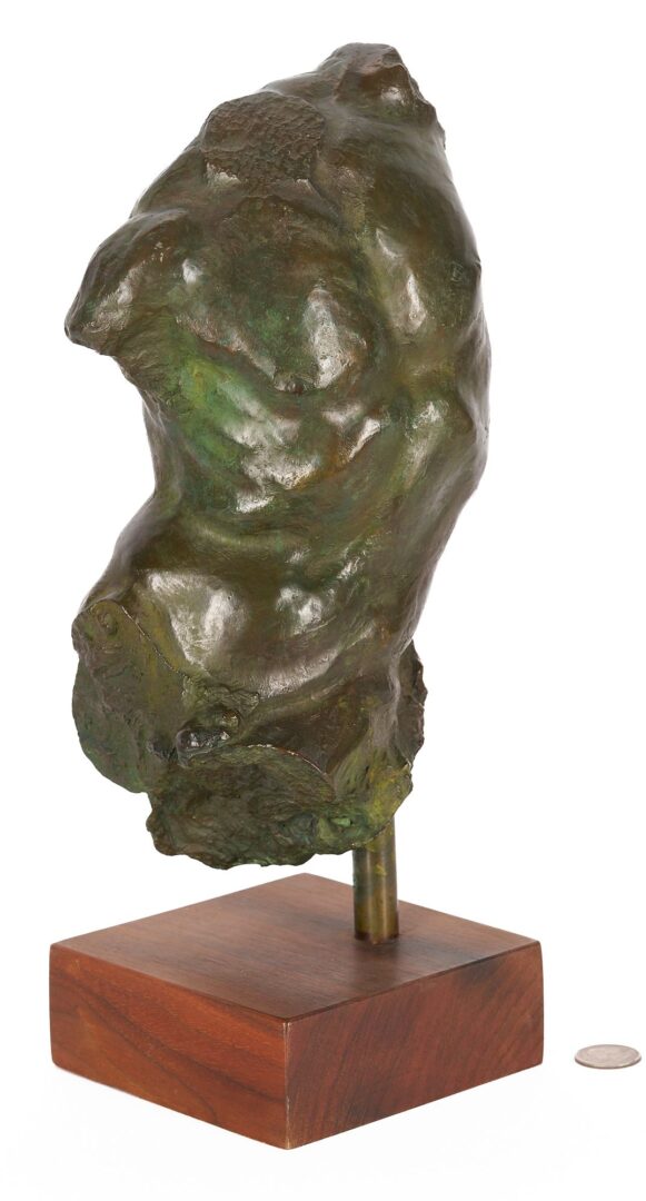 Lot 144: Gary M. Wiseman Bronze Sculpture, Male Torso