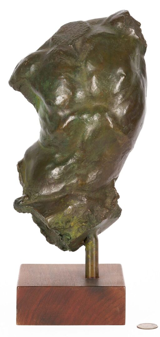 Lot 144: Gary M. Wiseman Bronze Sculpture, Male Torso