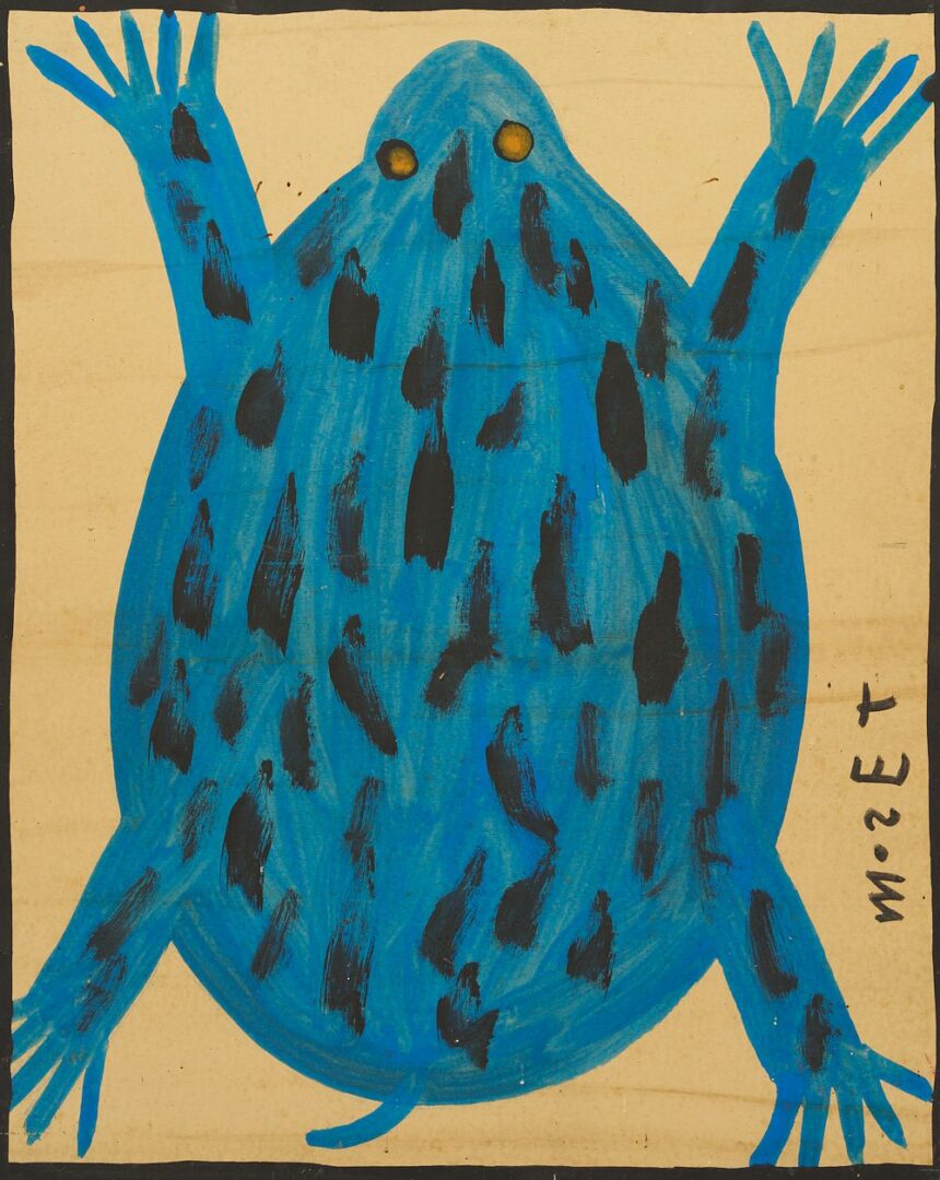 Lot 158: Mose Tolliver Painting, Blue Turtle