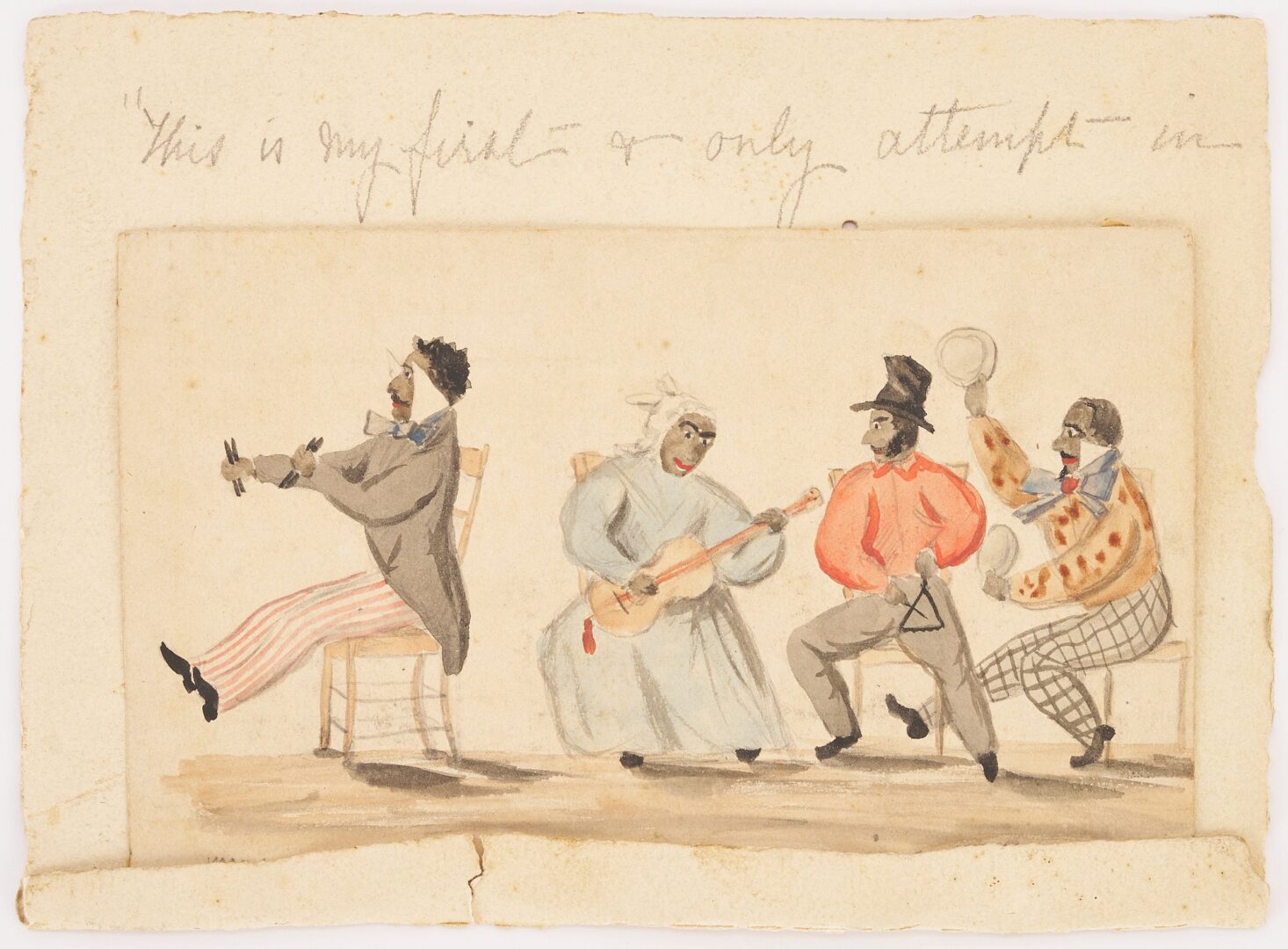 Lot 164: William Aiken Walker W/C, Black Musicians, 1864